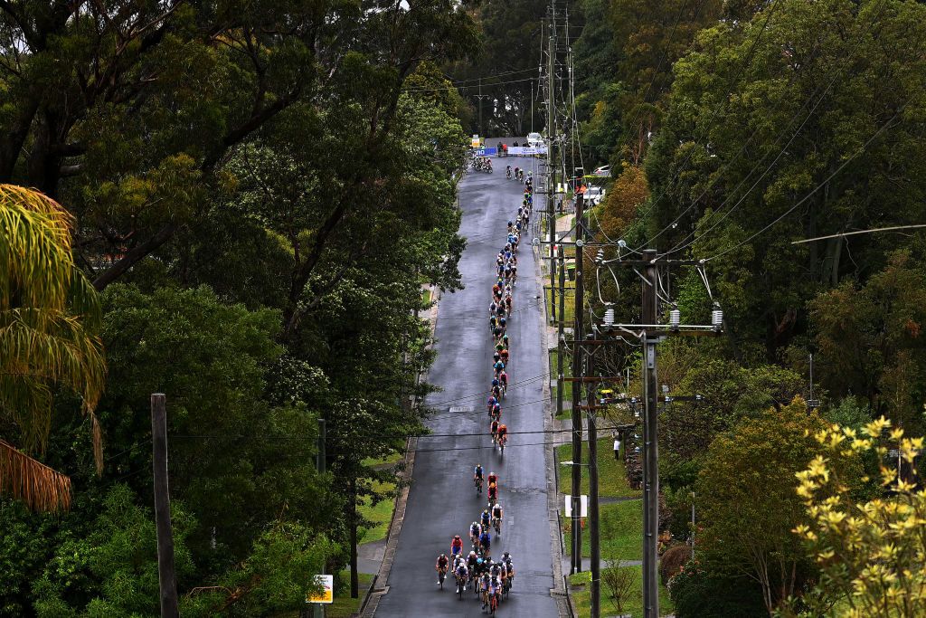 The under-23 peloton was often lined out