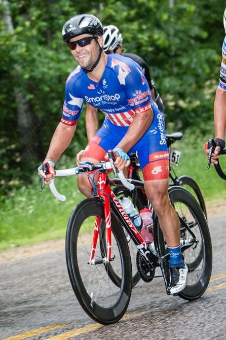 US road champ Eric Marcotte (SmartStop) was all smiles to keep his mind off today&rsquo;s tough conditions