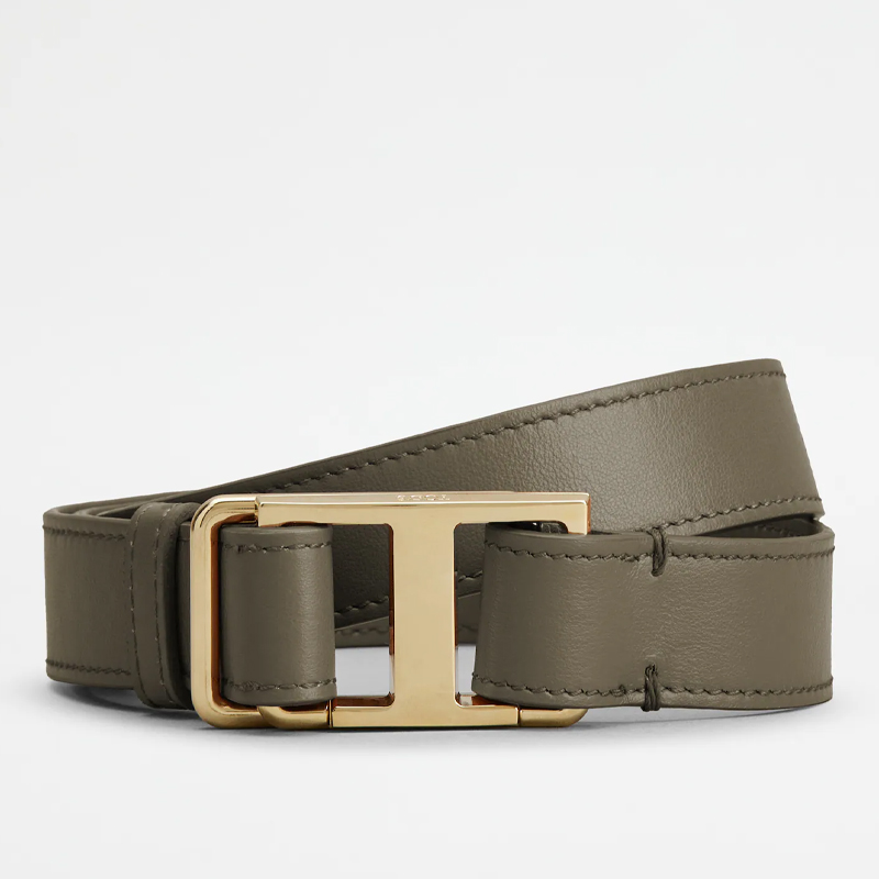 Tod's timeless T belt in beige leather