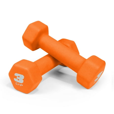 Cap Barbell, 3lb Orange Neoprene Dumbbell, Pair