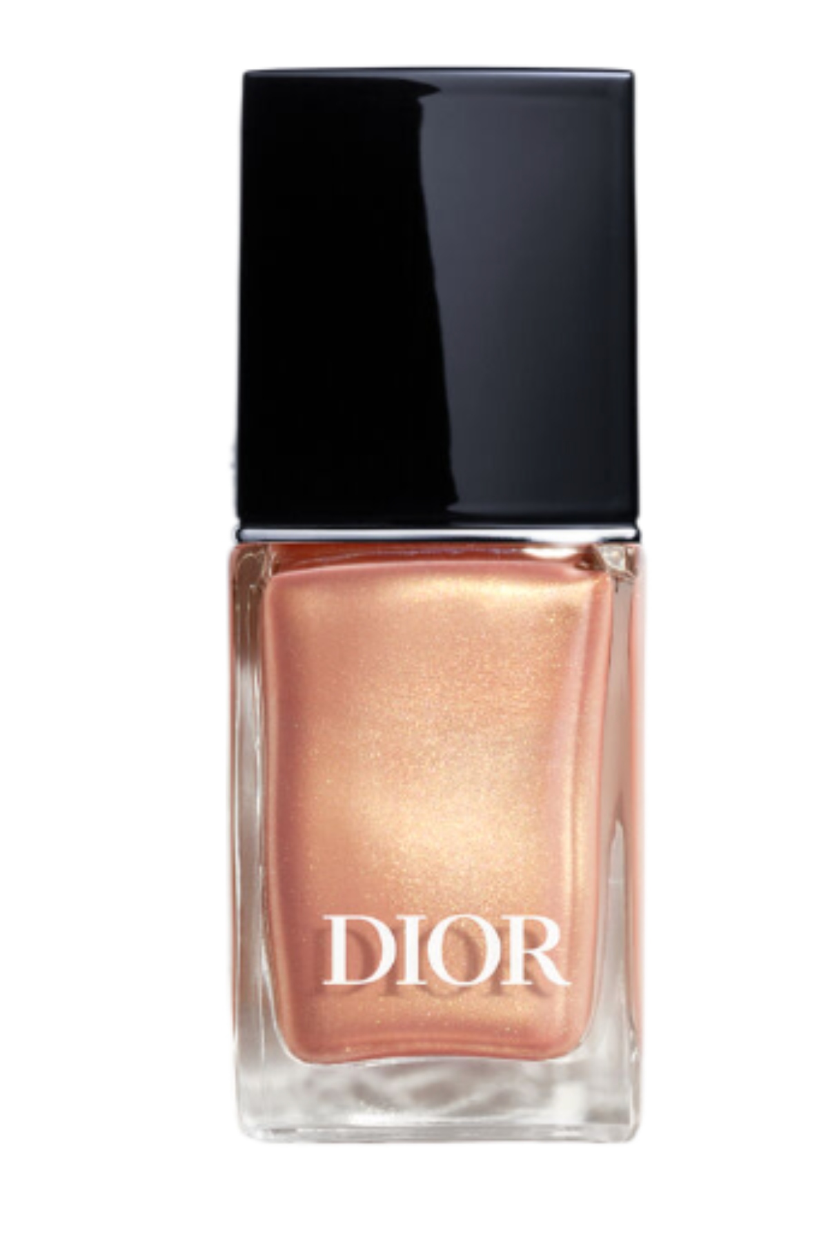 dior orange nail polish with a black top
