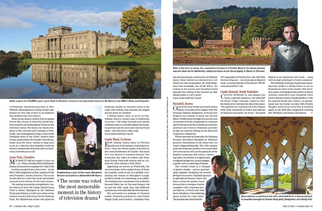 Magazine spread from Country Life 9 July 2025