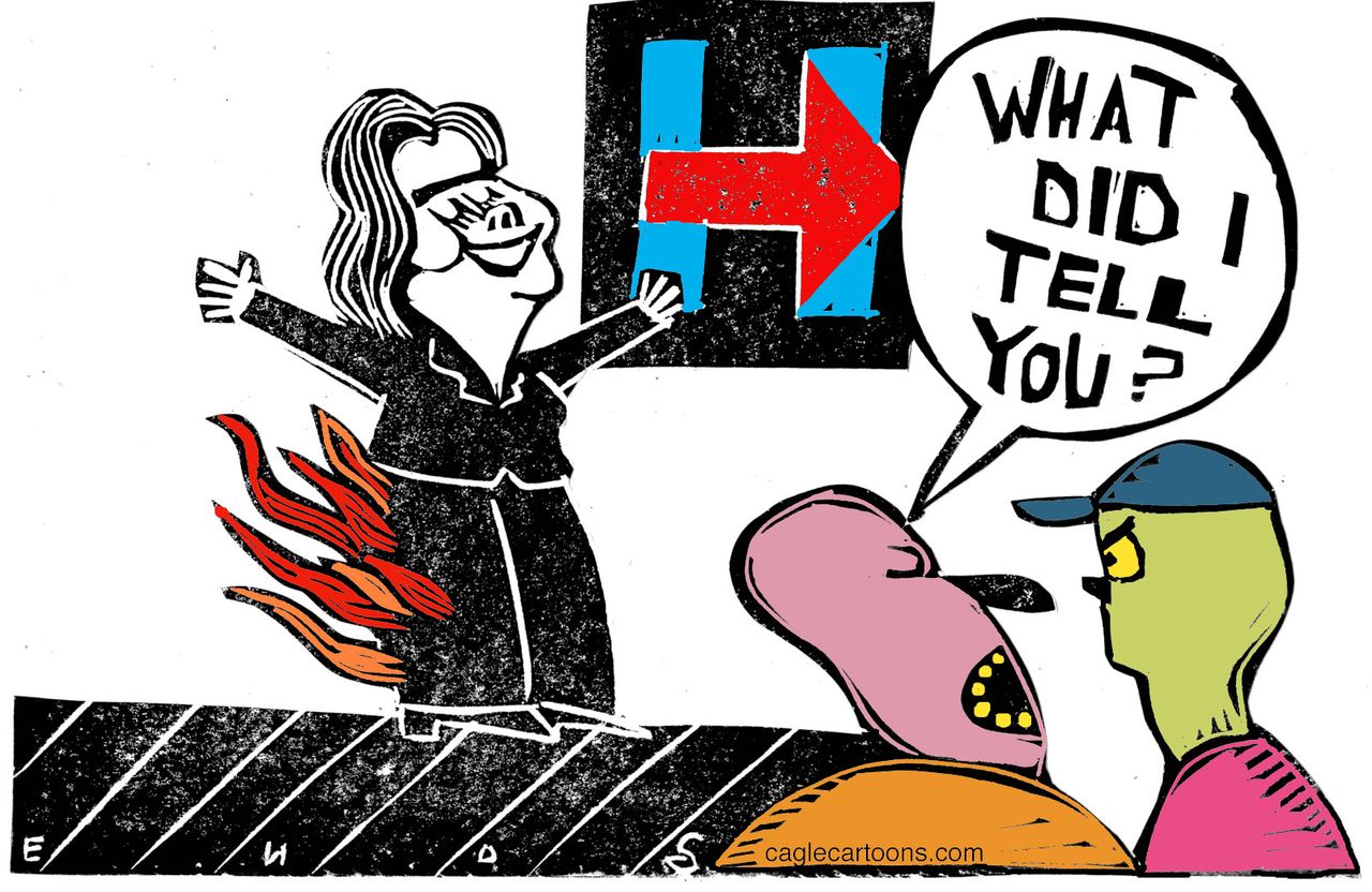 Political cartoon U.S. Hillary Clinton 2016