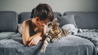 Boy with cat