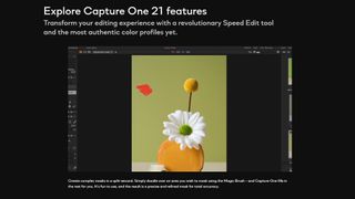 Capture One Pro 21 review: Image shows the features page on the Capture One website.