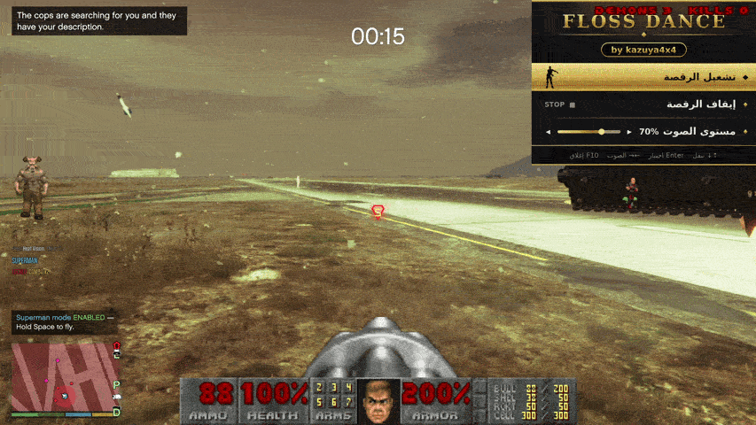 GTA 5 modded to turn its gameplay into that of Doom 2.