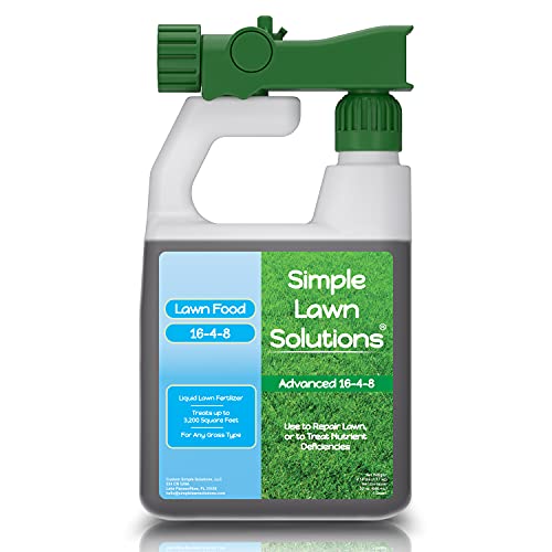Advanced 16-4-8 Balanced Npk - Lawn Food Quality Liquid Fertilizer - Spring &amp;amp; Summer Concentrated Spray - Any Grass Type - Simple Lawn Solutions (32 Ounce)
