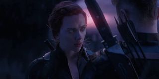 Natasha Romanoff (Scarlett Johansson) faces Clint Barton in Avengers: Endgame (2019)
