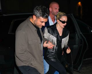 Lady Gaga and Michael Polansky attend SNL afterparty on October 22, 2023 in New York City