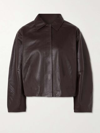 Cocoon Paneled Leather Jacket