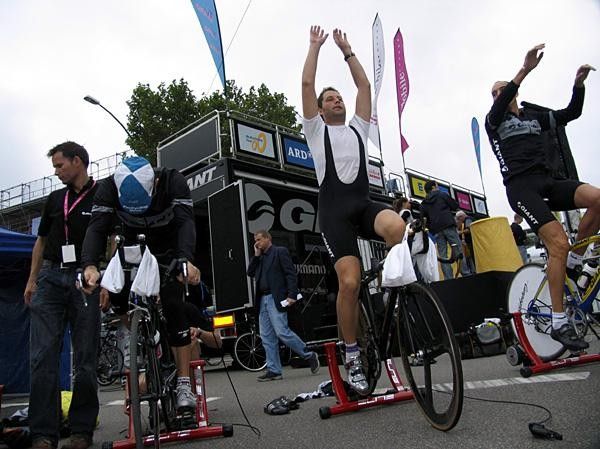 Tom Davies (r) and Atkins audition for the Six Day track season