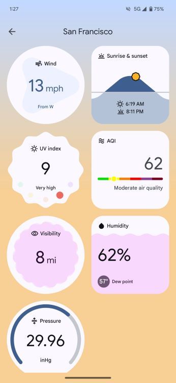 Updated Google Weather app for Pixel 9