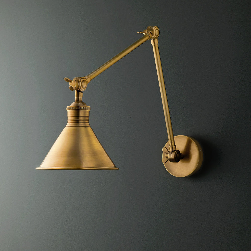 Stork Wall Light in Antique Brass