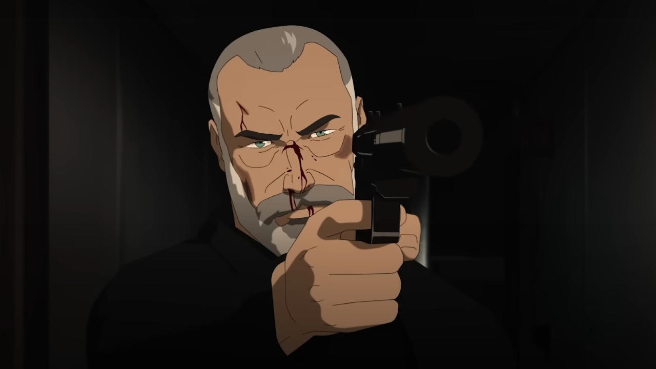 Sam Fisher pointing a gun