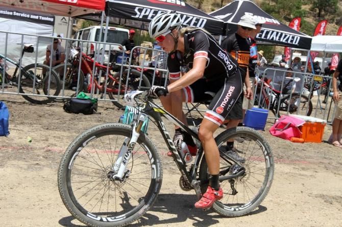 Peta Mullens exits the feed zone.