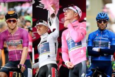 The distinctive Giro d'Italia jerseys