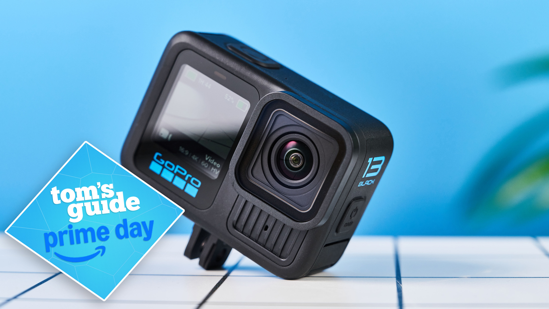 GoPro Hero13 Black with a Tom&#039;s Guide Prime Day badge in the left of the image