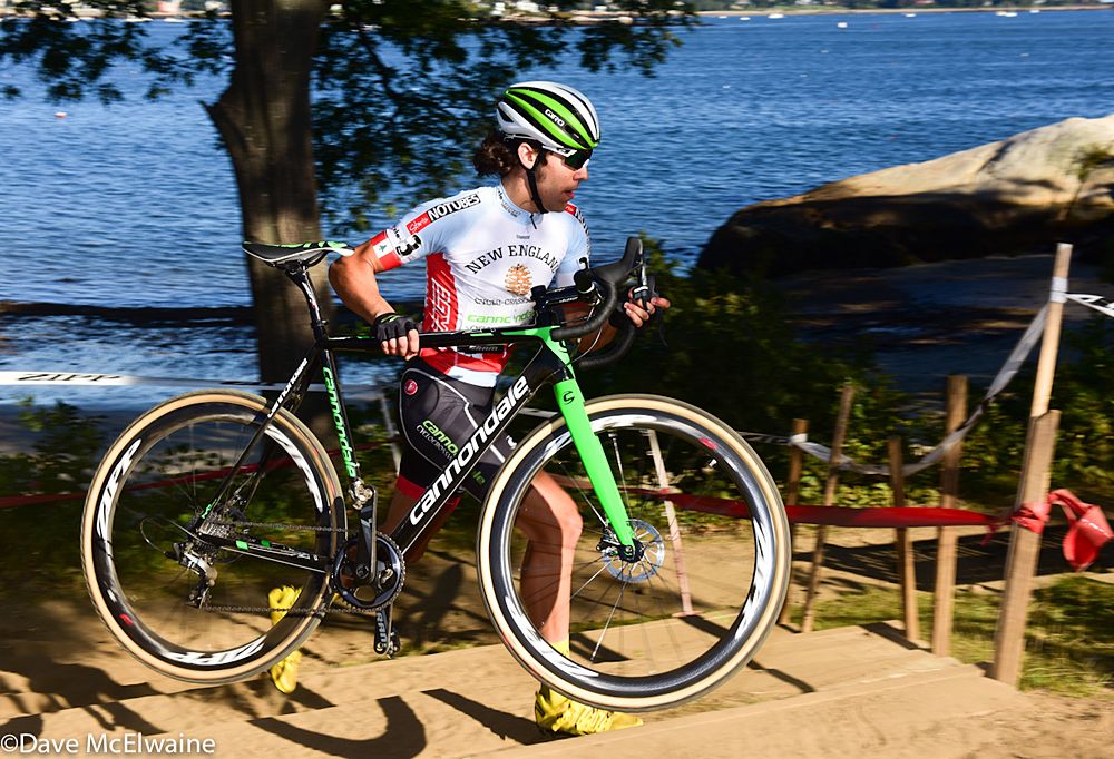 Curtis White (Cannondale) leading the race near the end of lap one