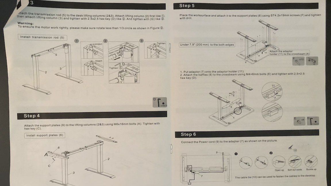 Flexispot Ergonomic Desk Instructions