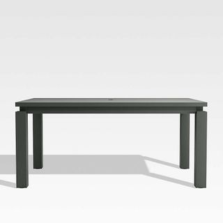 A metal dining table