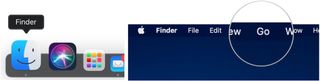 To make an RTT call on Mac, click Finder, then choose Go.