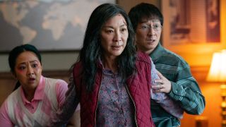 Stephanie Hsu, Michelle Yeoh and Ke Huy Quan in Everything Everywhere All At once 