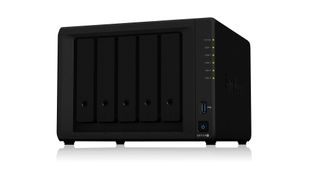 The front of the Synology DS1019+ NAS drive