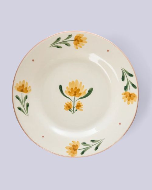 Callington Yellow Flower Dessert Plate