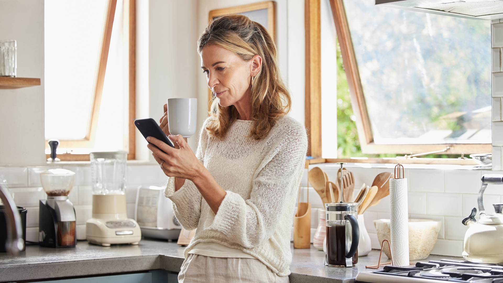woman using phone