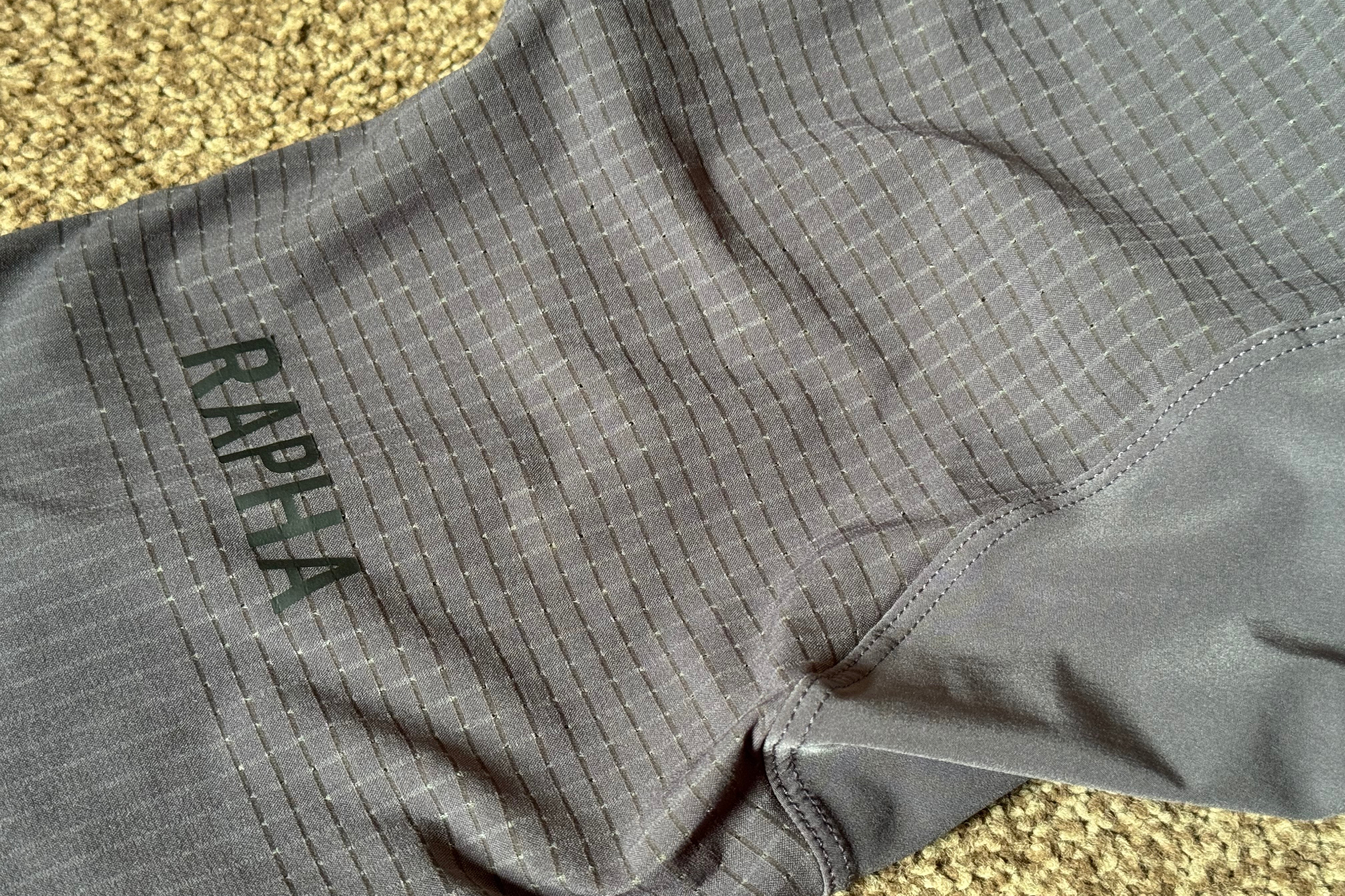 Detail of the Rapha Ghost bib shorts material