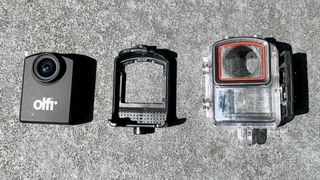 Olfi one.five Black action camera and cases