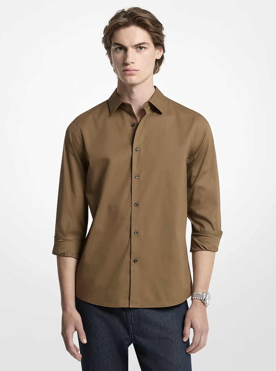 Michael Kors, Classic-Fit Cotton Blend Dobby Shirt