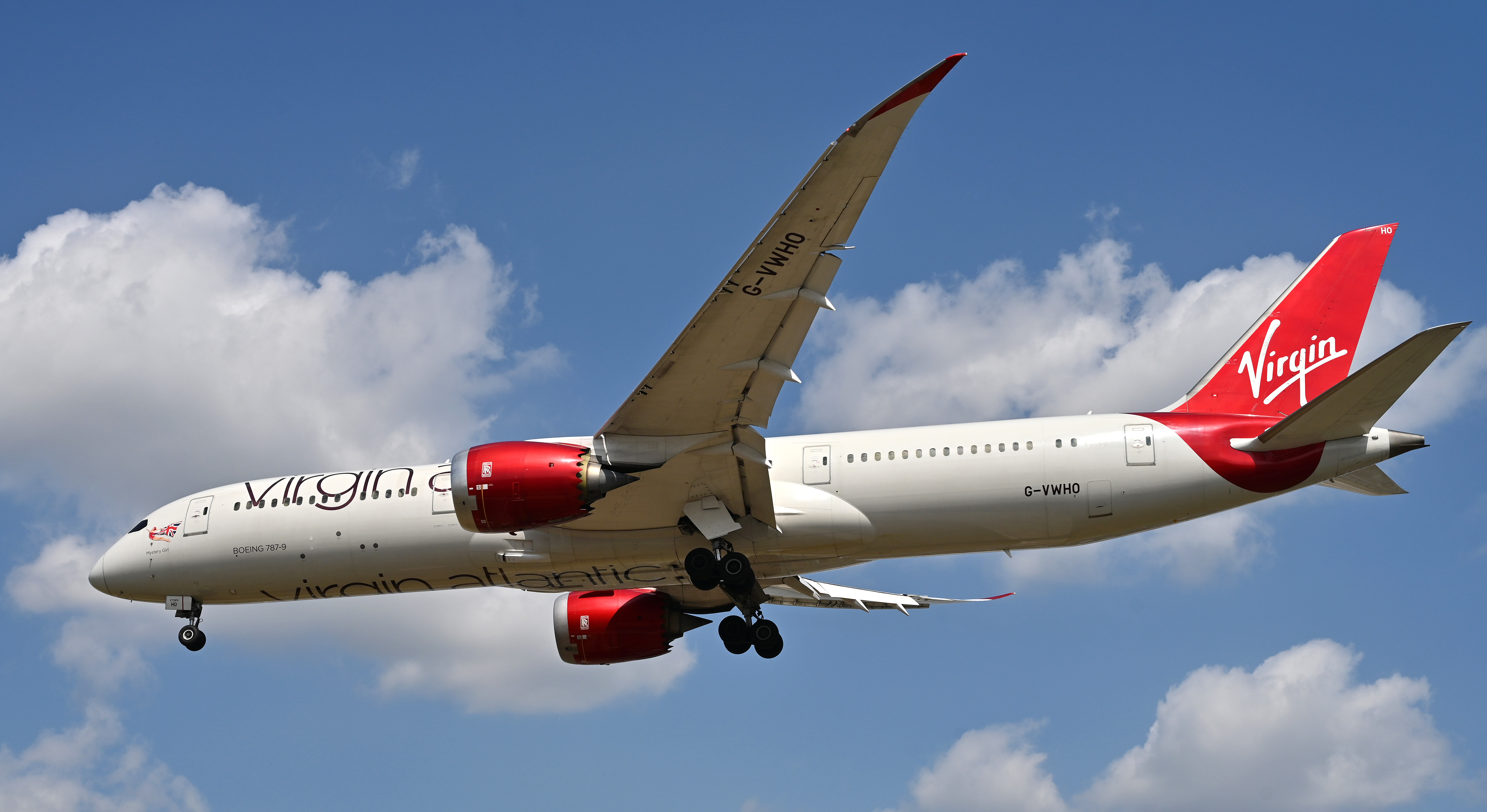 Virgin Atlantic plane in the sky