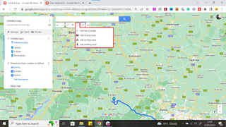 Screenshot showing how to add directions or lines to your Google My Maps