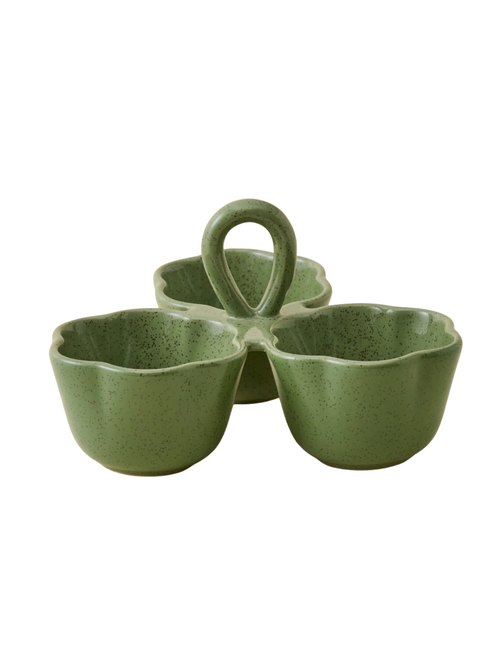Green Scalloped Trio Snack Bowl