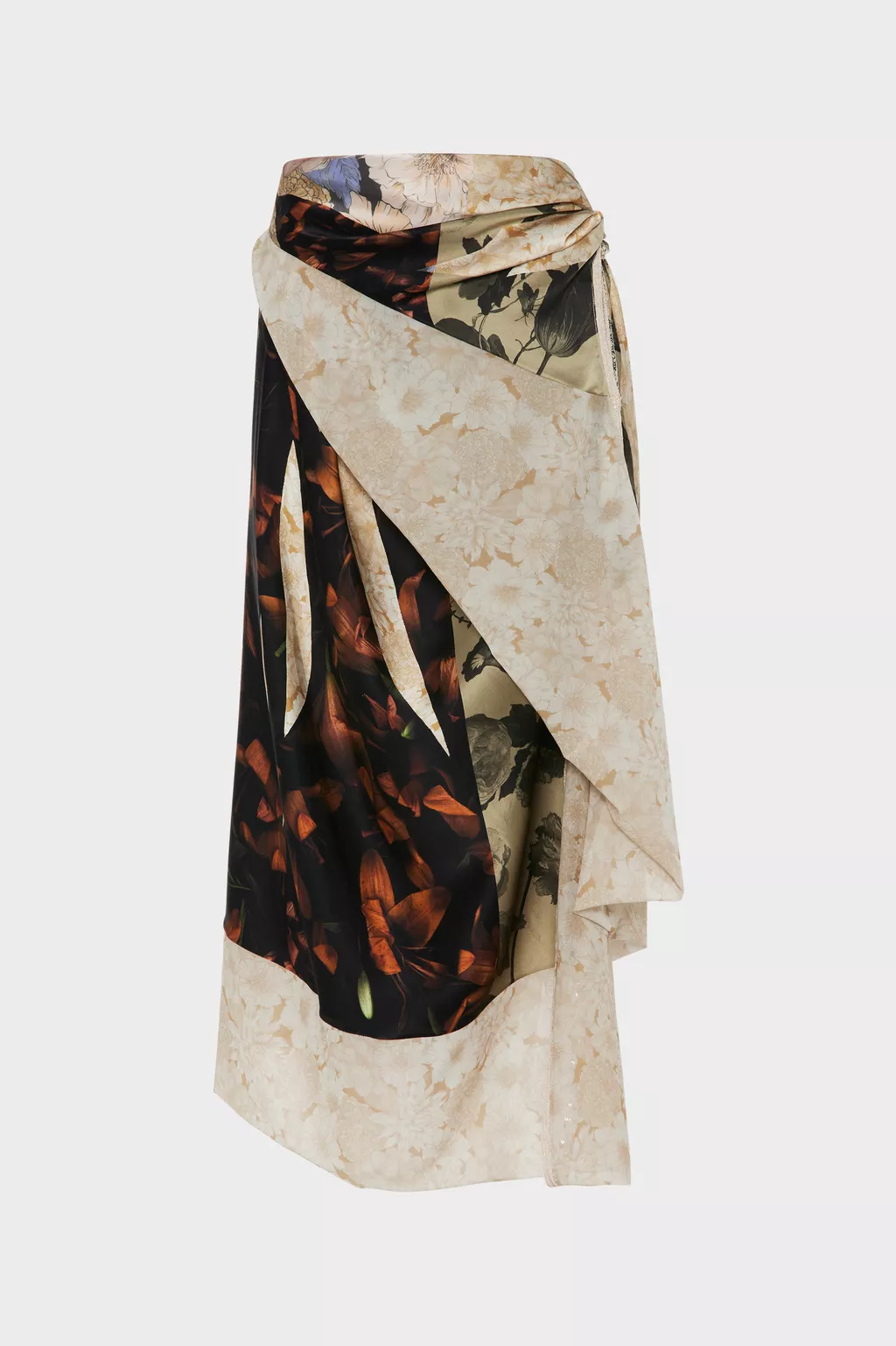 MM, Silk Floral Midi Skirt