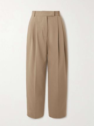 Bea Pleated Crepe Tapered-Leg Pants