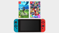 Nintendo Switch (Neon Blue/Neon Red) + The Legend of Zelda: Breath of the Wild + Mario Kart 8 Deluxe | £295 (with promo code) on eBay