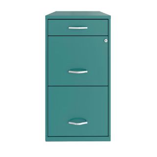 Target storage cabinet, turquoise blue, three drawers