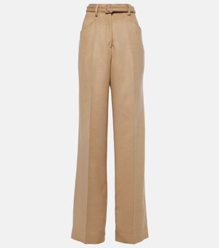 Norman High-Rise Silk Wide-Leg Pants