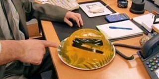 Dwight's stapler in Jell-O in The Office.