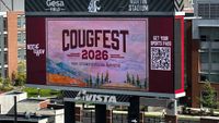 A new Daktronics videoboard dons Cougfest 2026 details. 