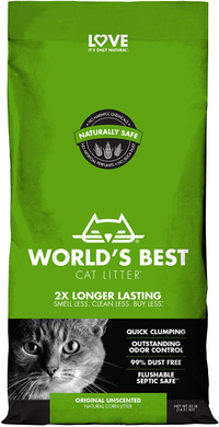 World's Best Corn Fine Granule Quick Clumping Cat Litter Original Unscented 12.7kg