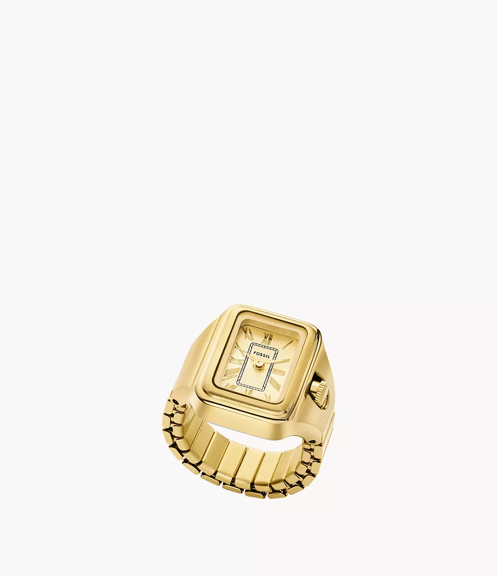 Fossil, Raquel Watch Ring Two-Hand Gold-Tone Stainless Steel