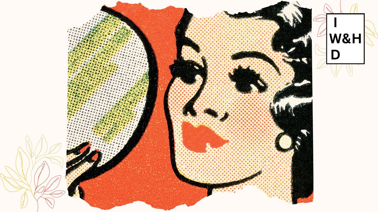 illustration of a woman looking in a mirror to illustrate pretty privilege