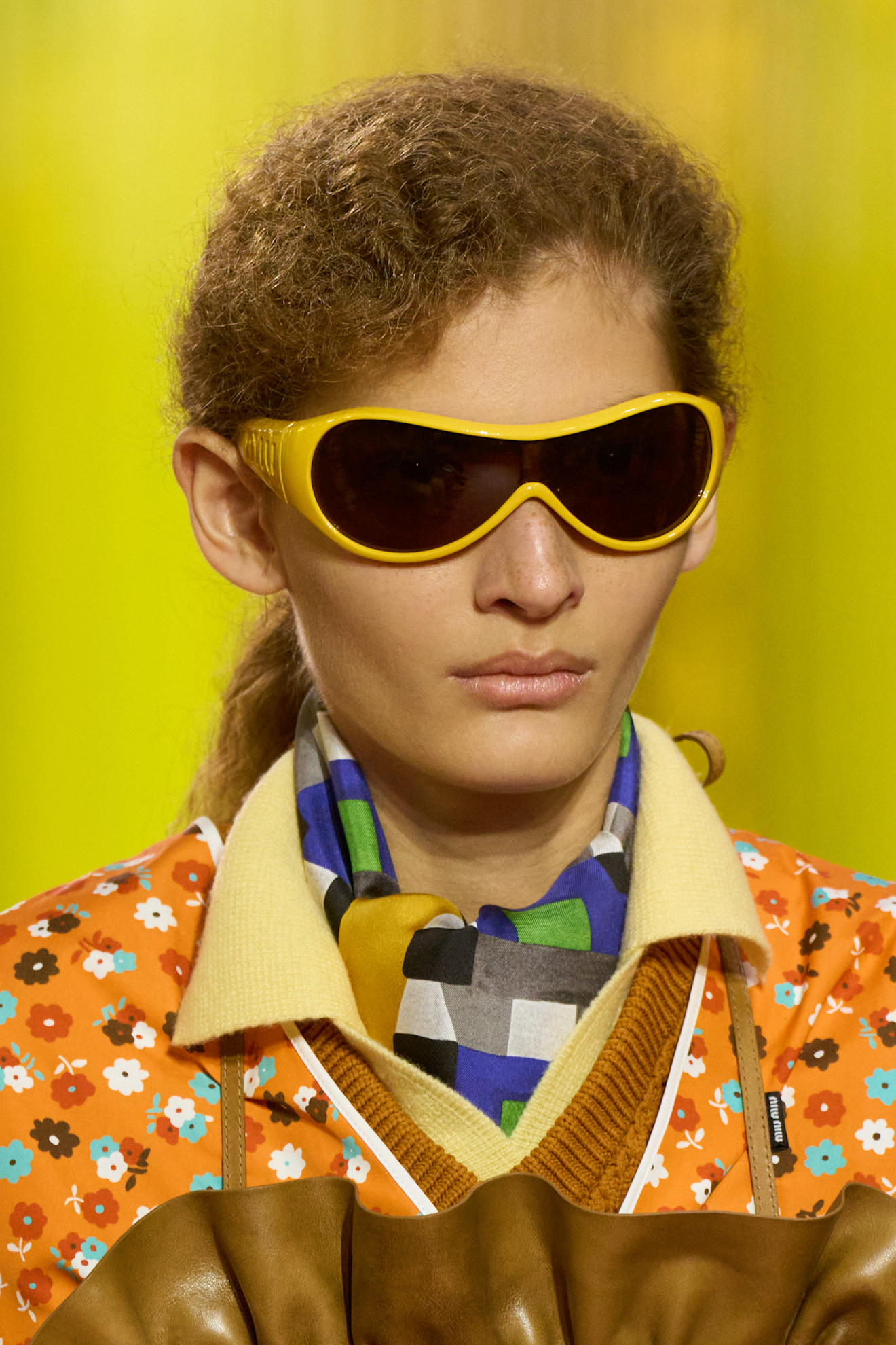 Photo of bug-eyed sunglasses trend on the Spring Summer 2026 runway.
