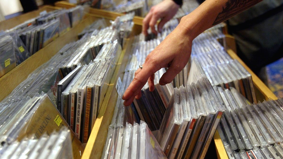 CDs in a shop