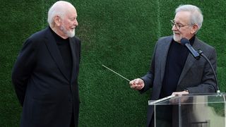 CULVER CITY, CALIFORNIA - JANUARY 18: (EXCLUSIVE COVERAGE) John Williams and Steven Spielberg seen at John Williams Music Building Dedication at Sony Pictures Studios on January 18, 2024 in Culver City, California. (Photo by Eric Charbonneau/Getty Images for Sony Pictures)