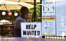 "Help wanted" sign.