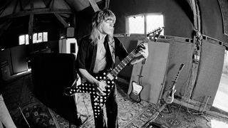 Randy Rhoads and his chip pan pedalboard